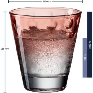 Leonardo Trinkglas Optic Pastell 215 ml, 6 Stück, Rot